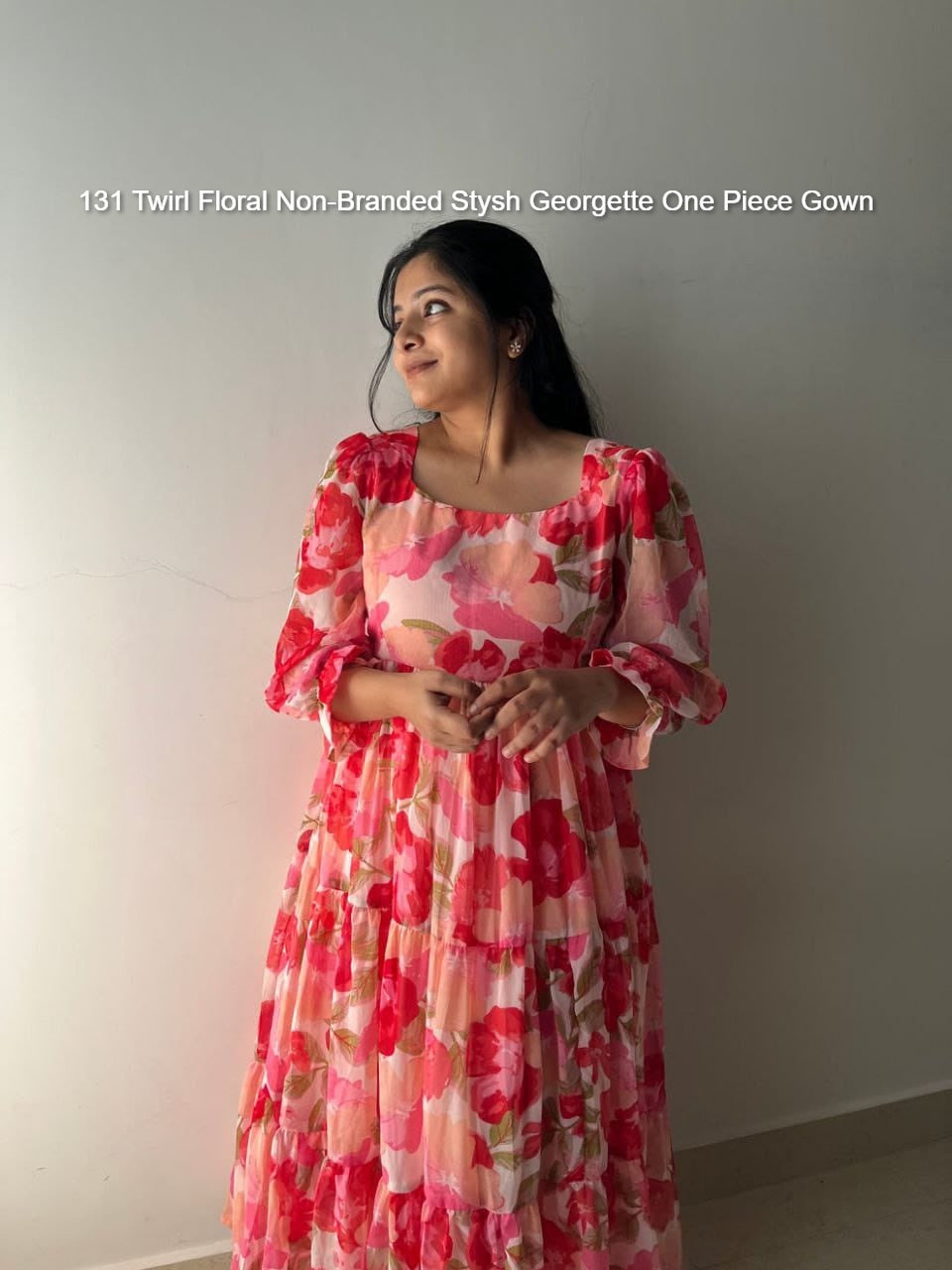 131 Twirl Floral Non-Branded Stysh Georgette One Piece Gown