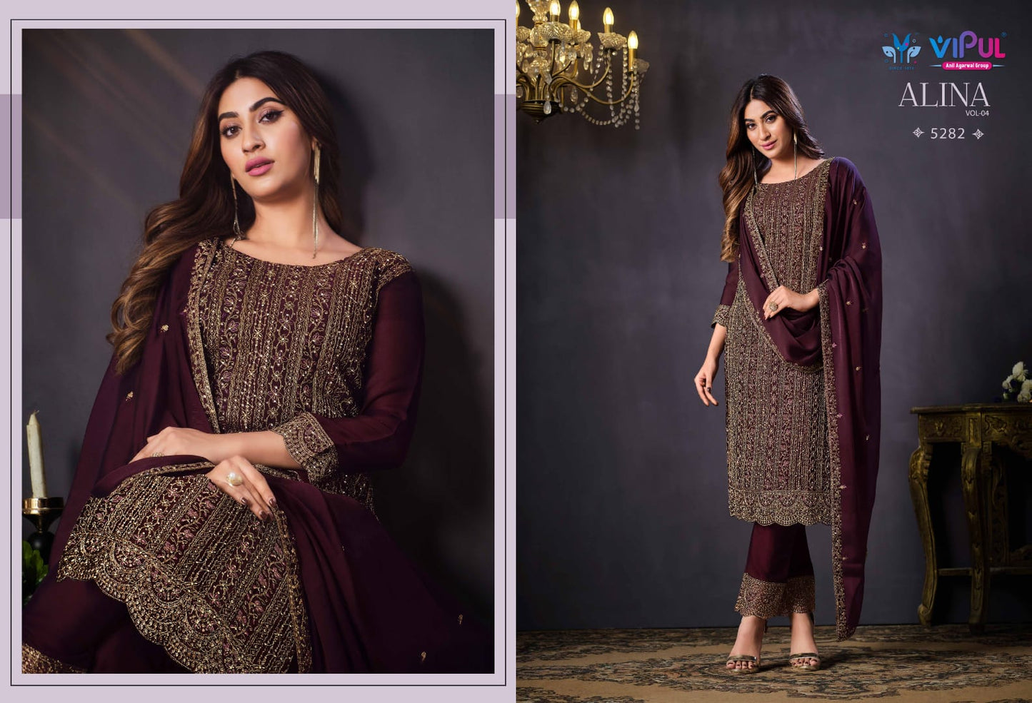 5282 Alina Vol 4 Vipul Unstitched Suits