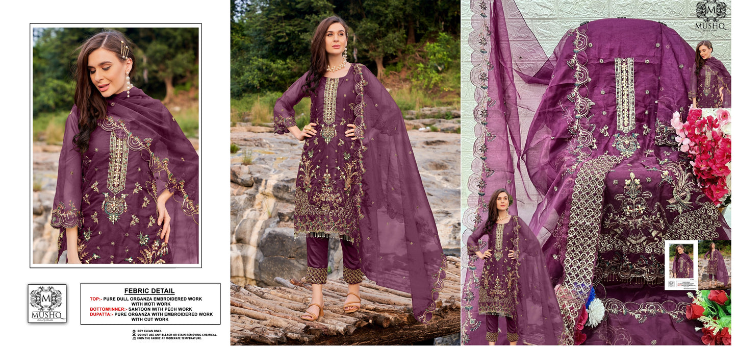 302Wine Mushq Pakistani Salwar Suits