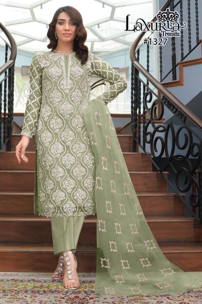 1327 Pista Laxuria Trendz Handwork Pakistani Readymade Suits