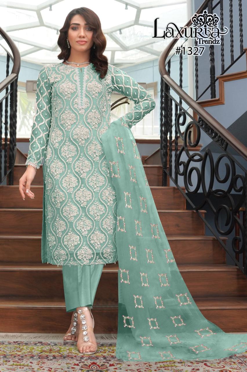 1327 Sky Laxuria Trendz Handwork Pakistani Readymade Suits
