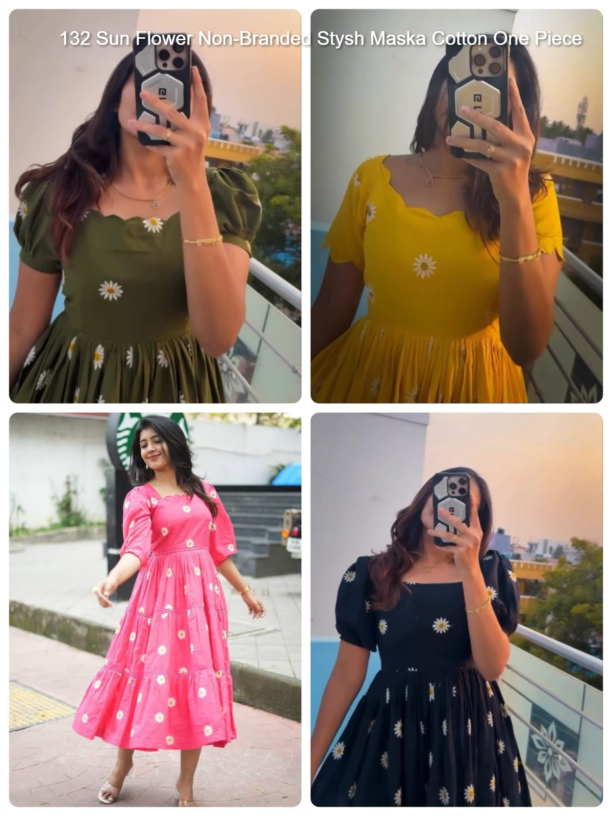 132 Sun Flower Non-Branded Stysh Maska Cotton One Piece