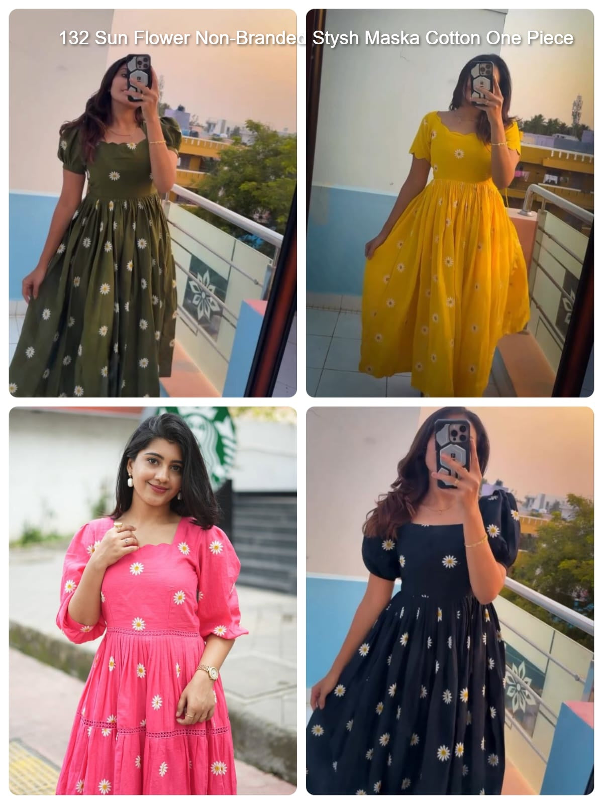 132 Sun Flower Non-Branded Stysh Maska Cotton One Piece