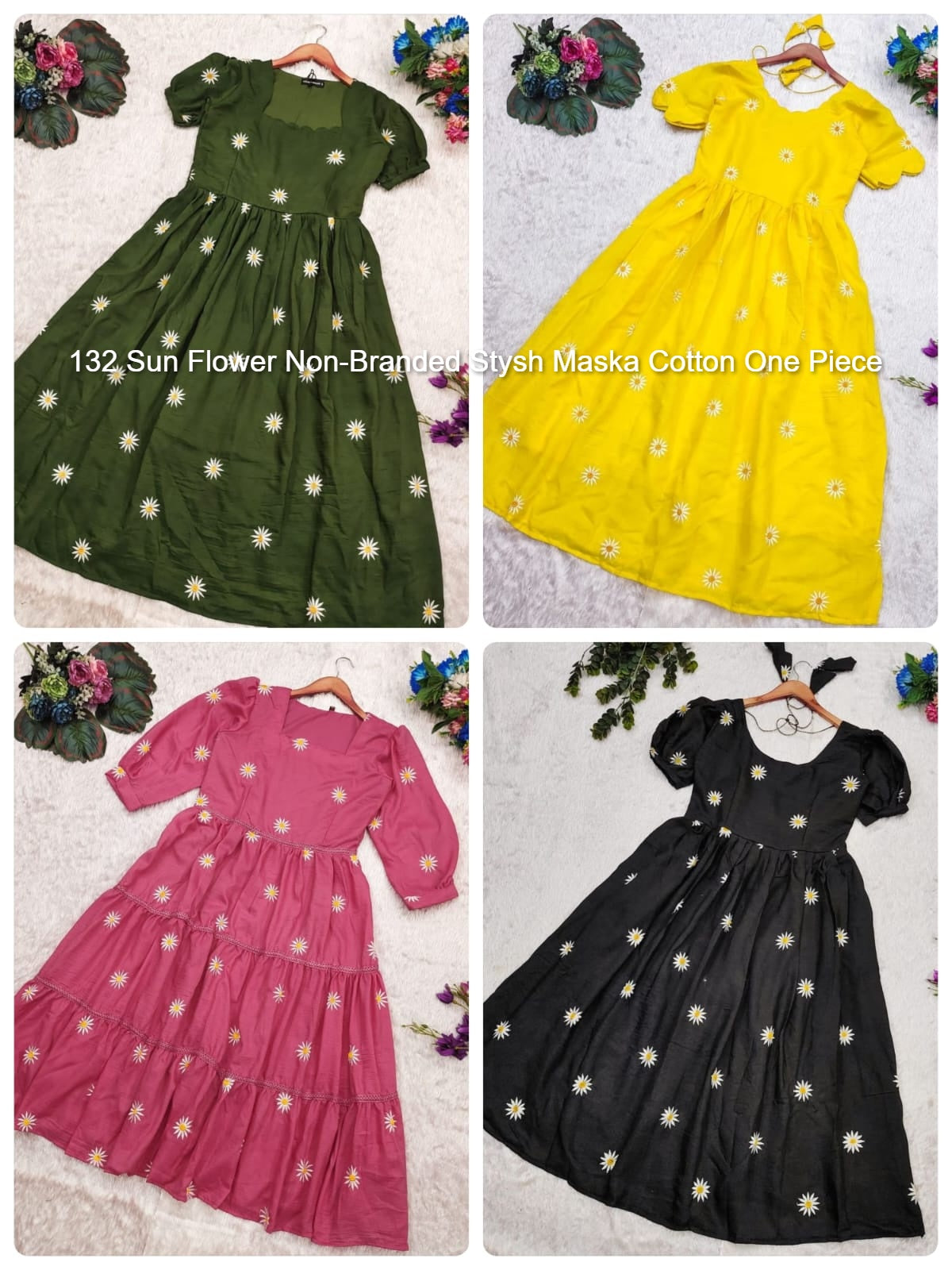 132 Sun Flower Non-Branded Stysh Maska Cotton One Piece