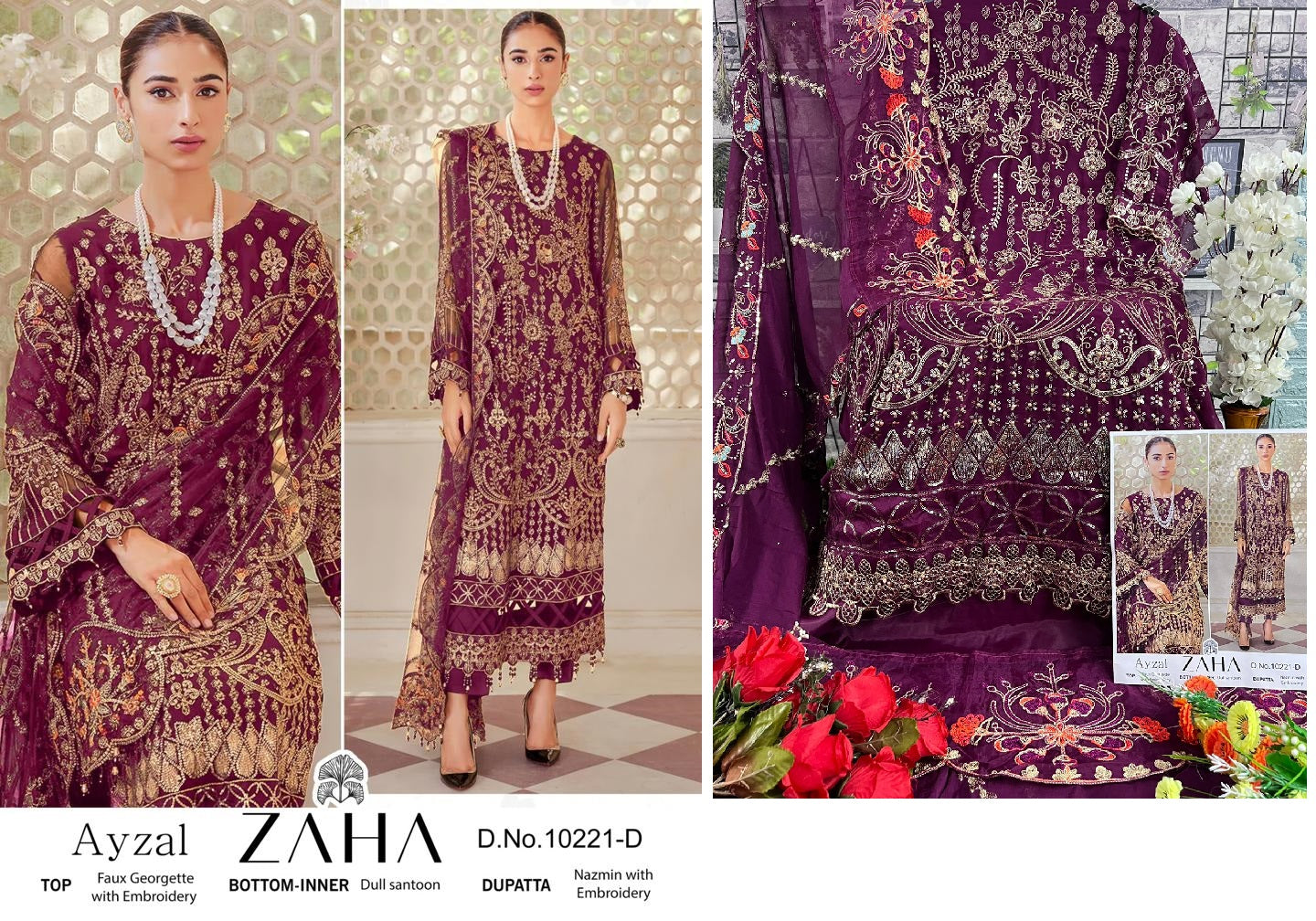 10221D Ayzal Vol 1 Zaha Pakistani Salwar Suits