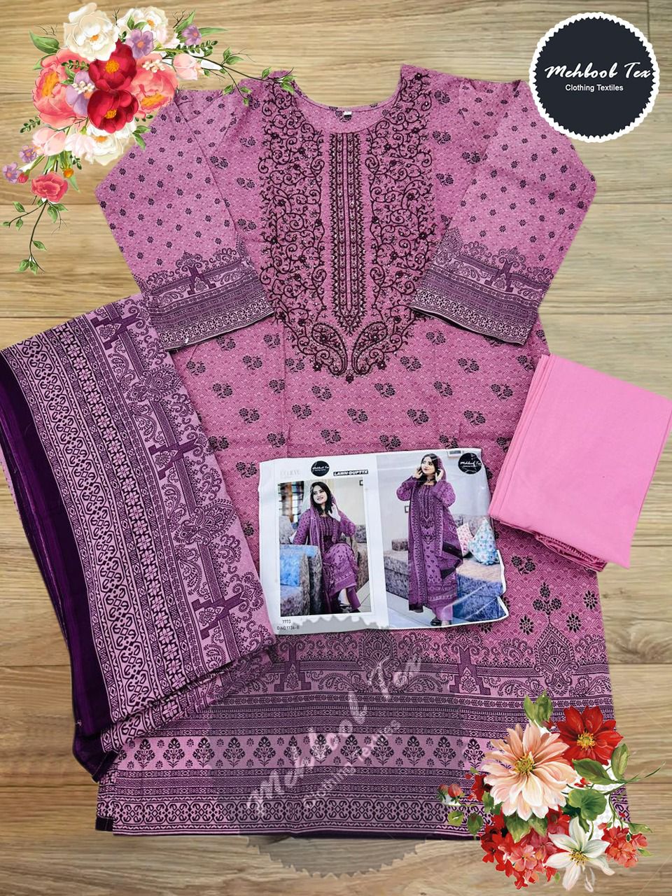 1336-B Mehboob Tex Cotton Pakistani Readymade Suits