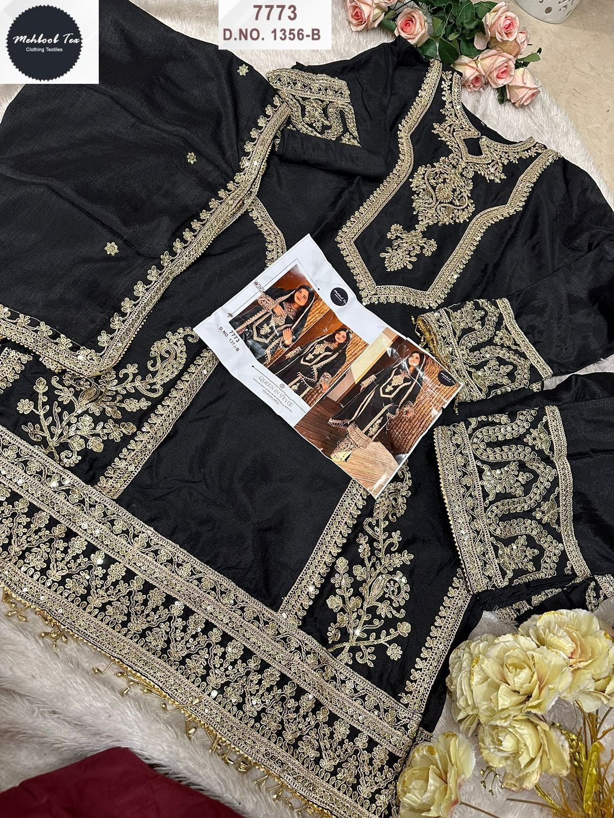 1356-B Mehboob Tex Embroidery Pakistani Readymade Suits
