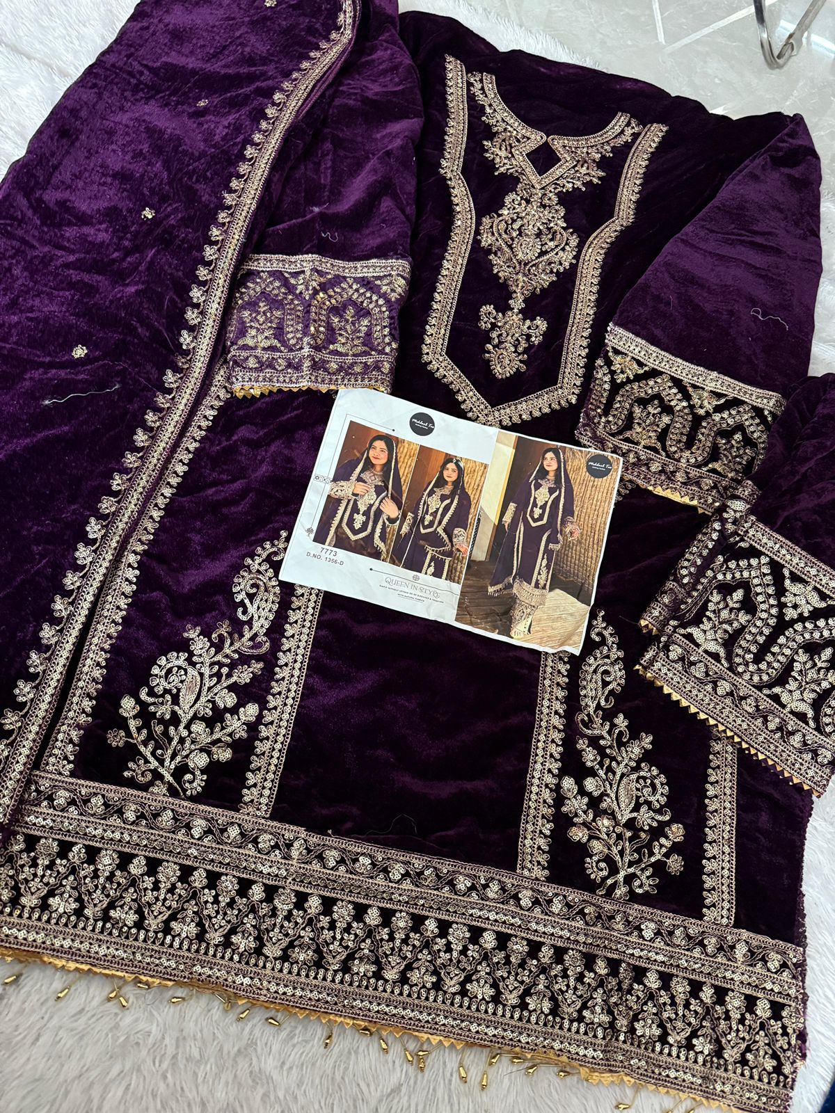 1356D Mehboob Tex Sequence Work Velvet Suits