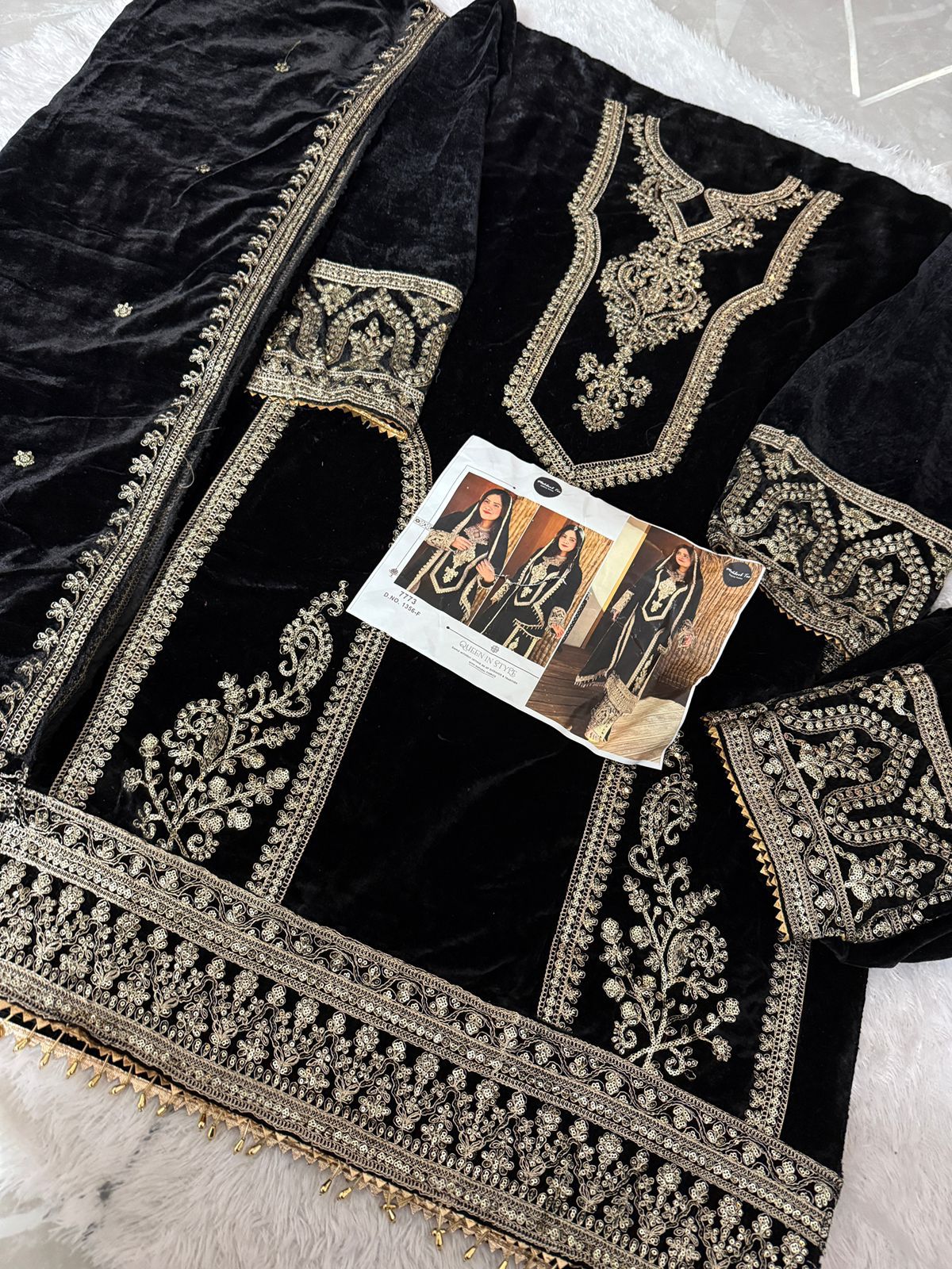 1356F Mehboob Tex Sequence Work Velvet Suits