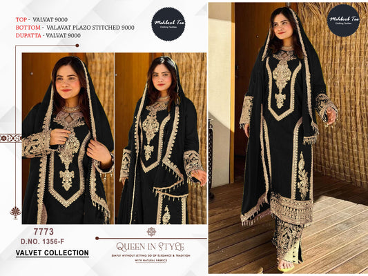 1356F Mehboob Tex Sequence Work Velvet Suits