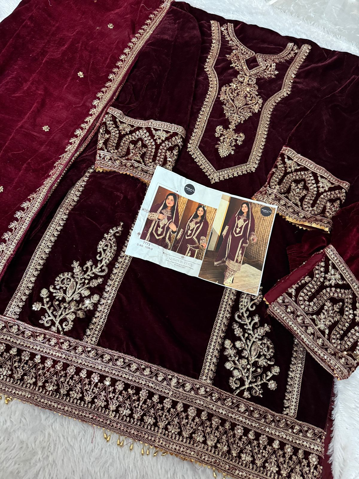 1356G Mehboob Tex Sequence Work Velvet Suits