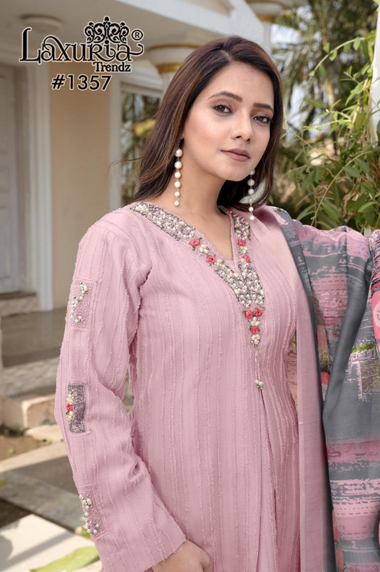 1357 Pink Laxuria Trendz Tunic Pakistani Readymade Suits