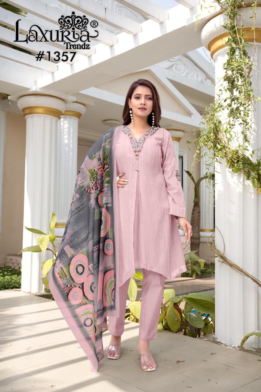 1357 Pink Laxuria Trendz Tunic Pakistani Readymade Suits