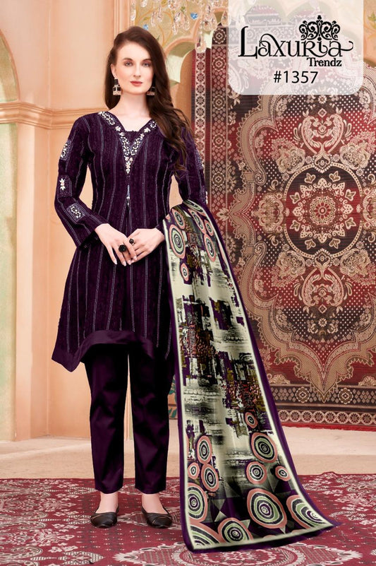 1357 Violet Laxuria Trendz Tunic Pakistani Readymade Suits