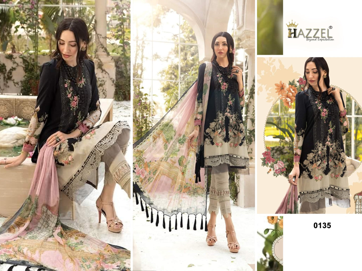 135 Hazzel Print Pakistani Patch Suits