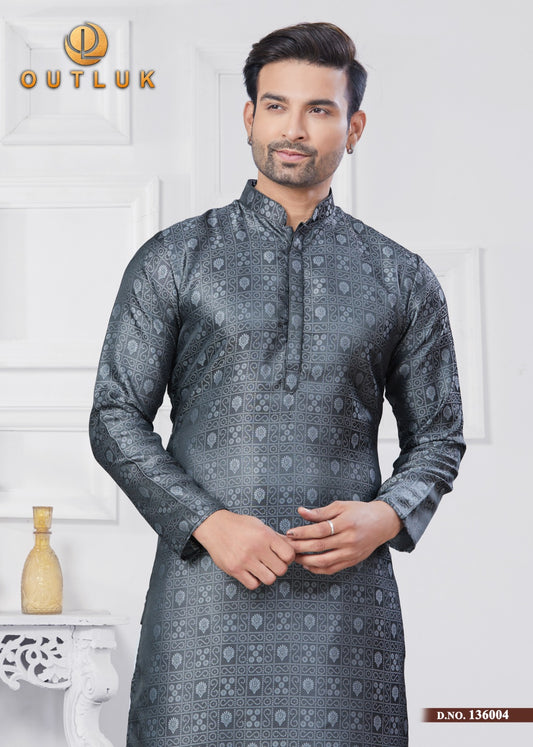 136004 Vol 136 Outluk Jacquard Silk Mens Kurta Pyjama