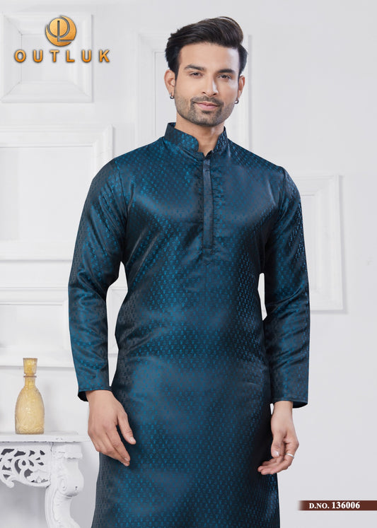 136006 Vol 136 Outluk Jacquard Silk Mens Kurta Pyjama