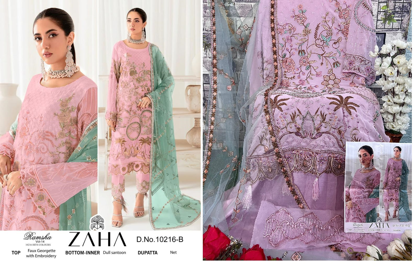 10216-B Zaha Pakistani Salwar Suits