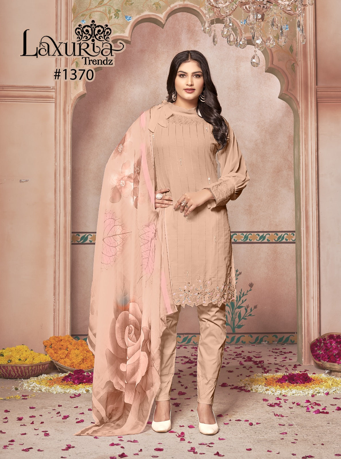 1370 Musterd Laxuria Trendz Hand Work Pakistani Readymade Suits