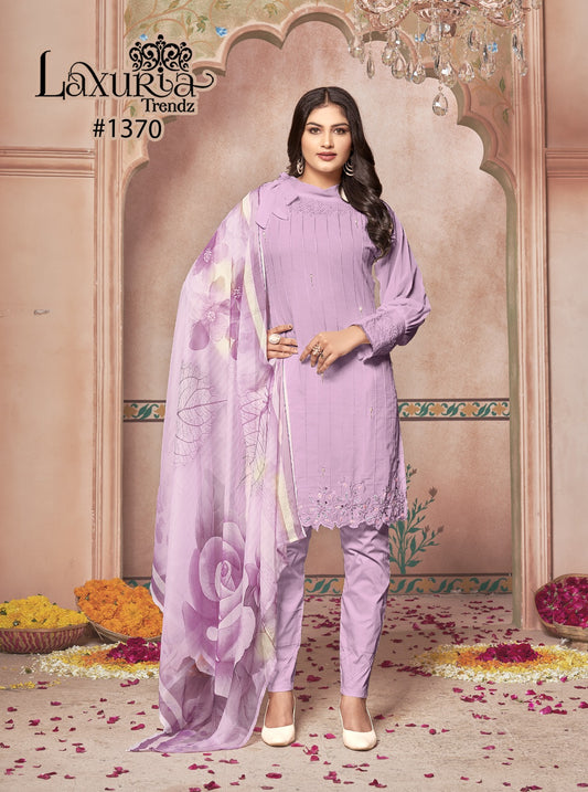 1370 Violet Laxuria Trendz Hand Work Pakistani Readymade Suits