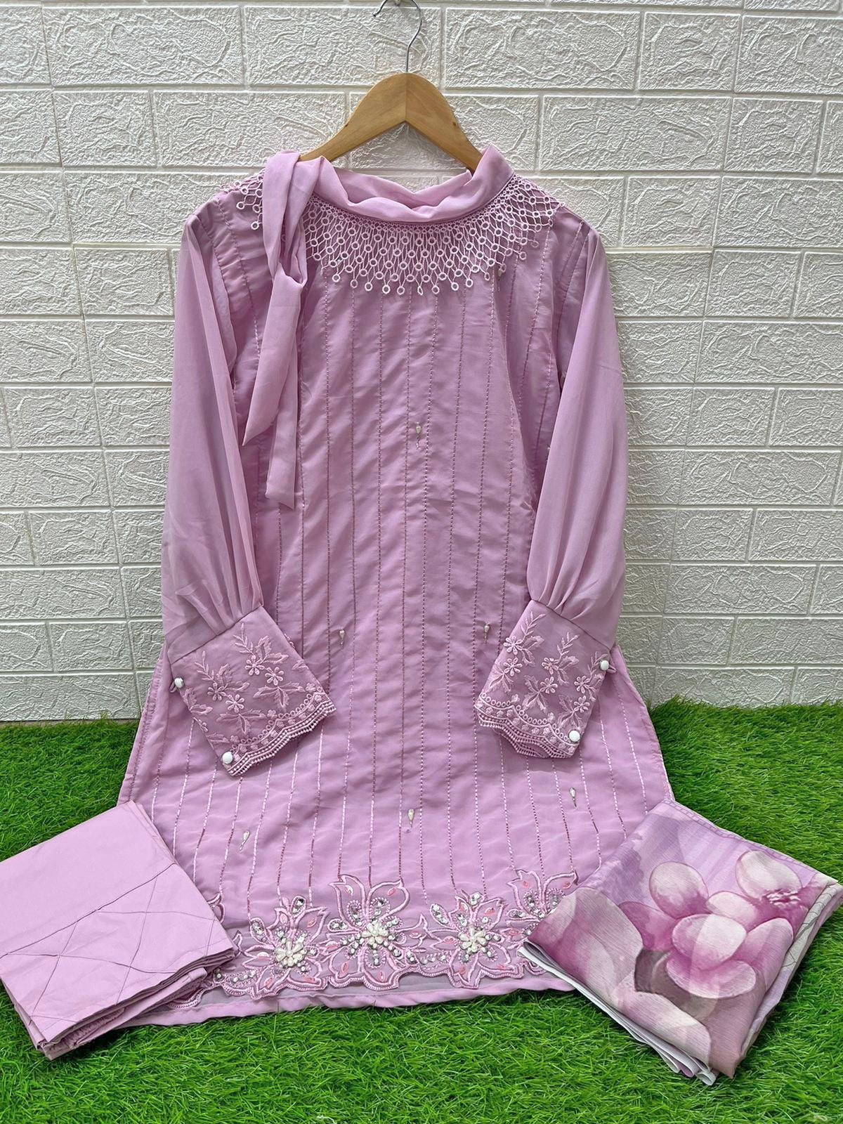 1370 Violet Laxuria Trendz Hand Work Pakistani Readymade Suits