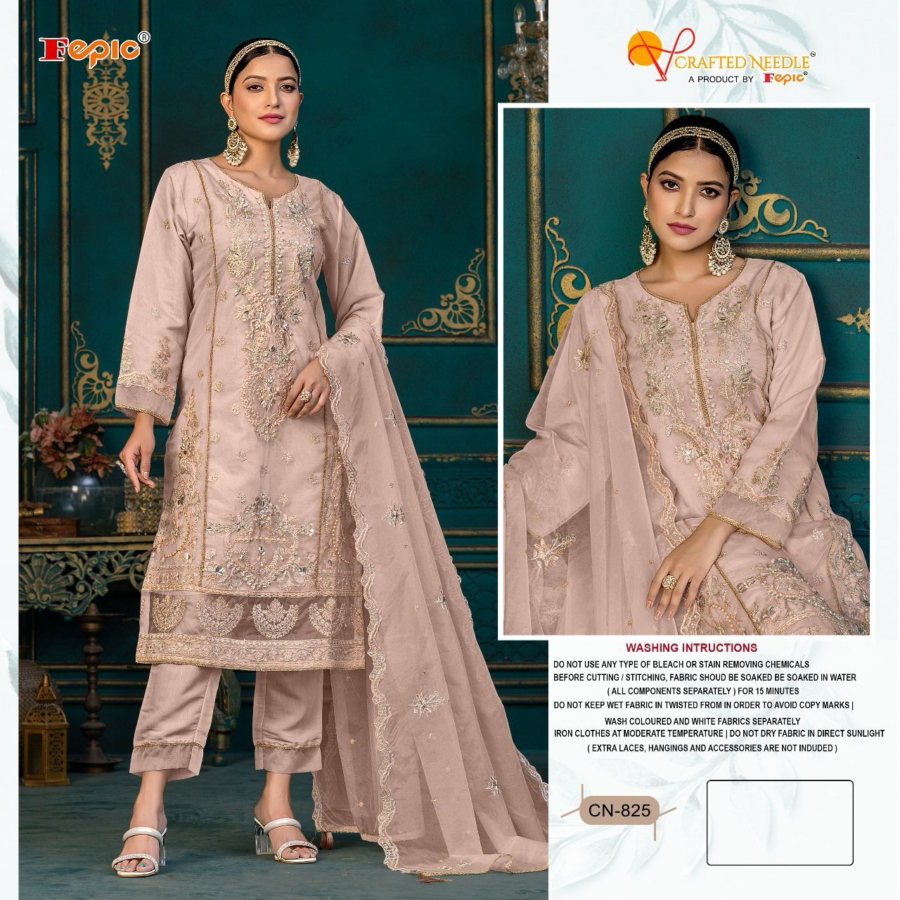 Cn-825 Crafted Needle Pakistani Readymade Suits