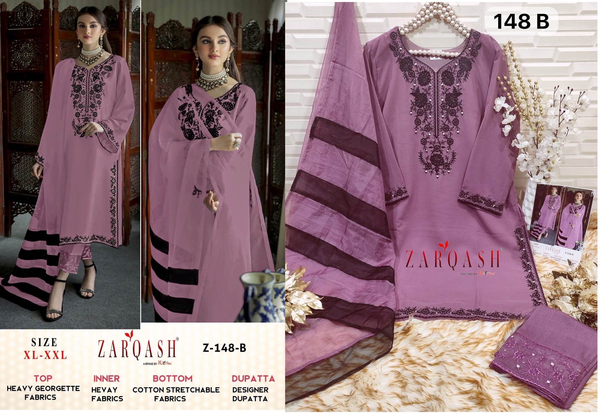 Z-148-B Zarqash Pakistani Readymade Suits