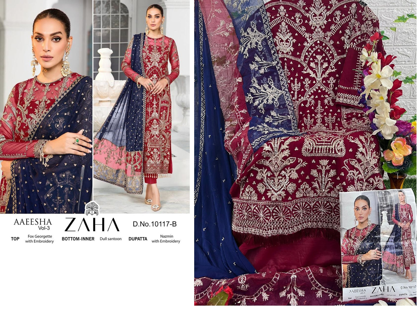 10117-B Zaha Pakistani Salwar Suits