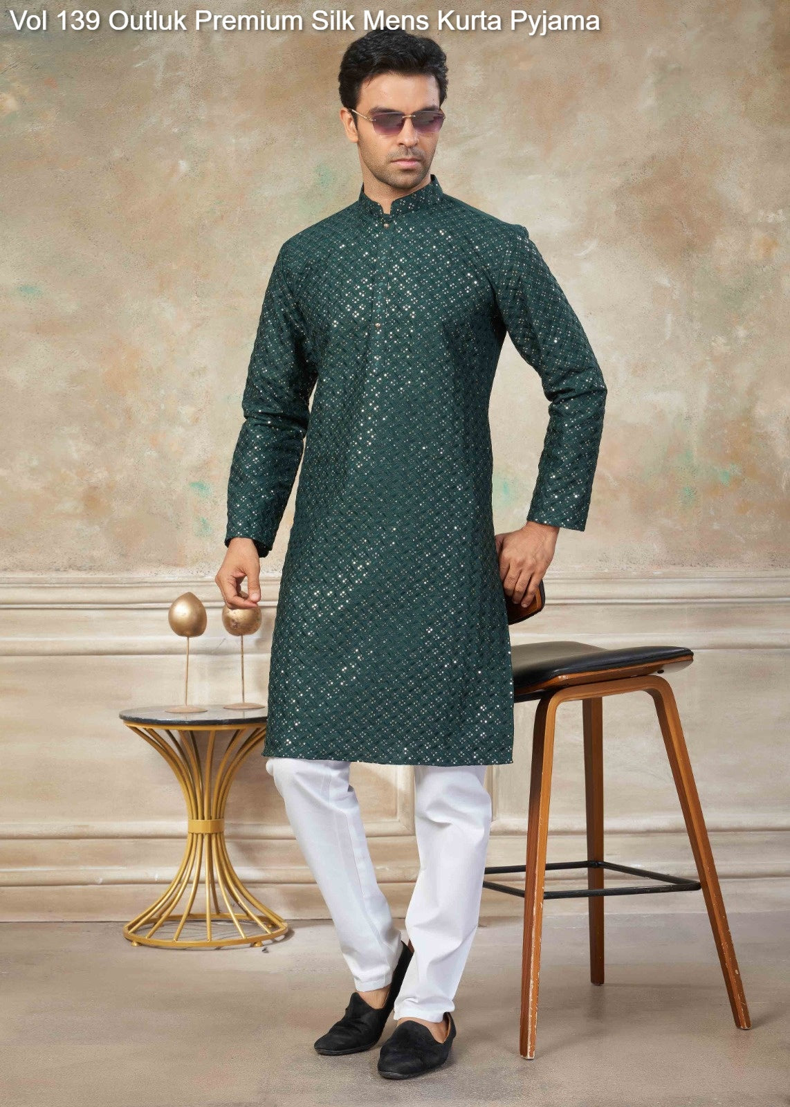 139003 Vol 139 Outluk Premium Silk Mens Kurta Pyjama