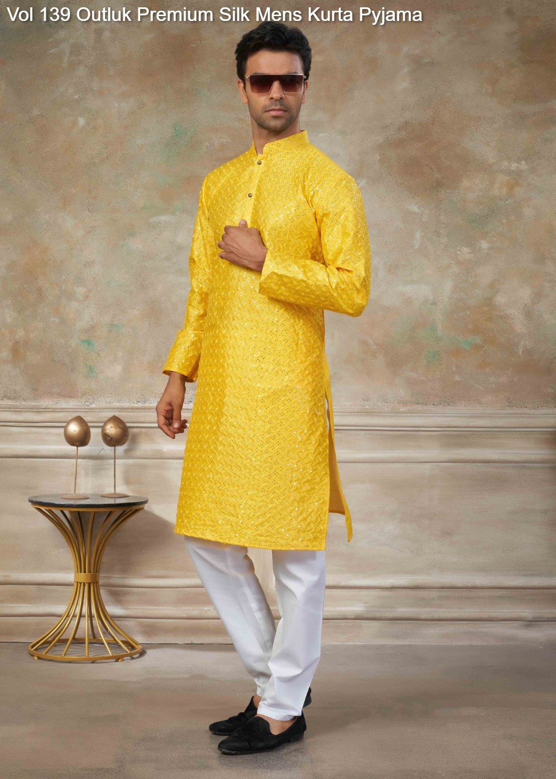 139004 Vol 139 Outluk Premium Silk Mens Kurta Pyjama