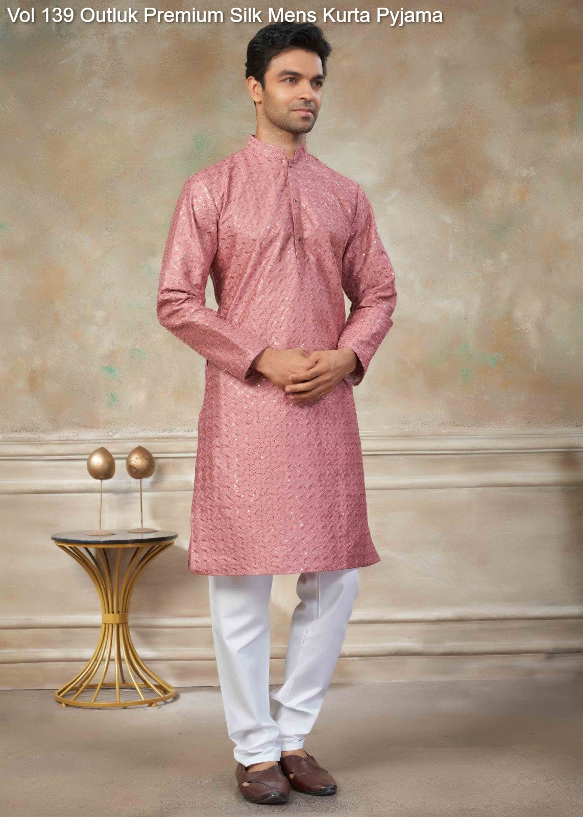 139006 Vol 139 Outluk Premium Silk Mens Kurta Pyjama
