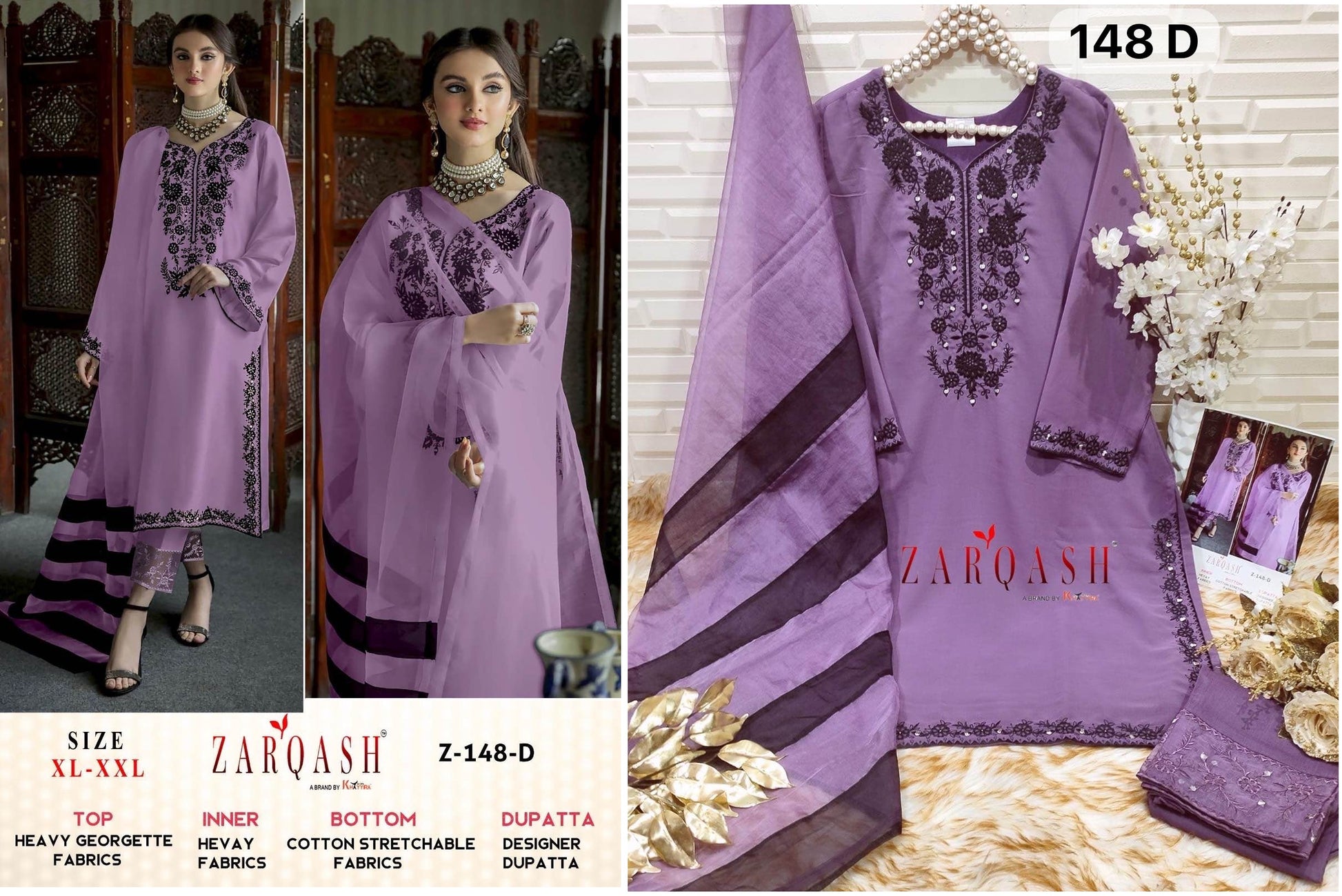 Z-148-D Zarqash Pakistani Readymade Suits