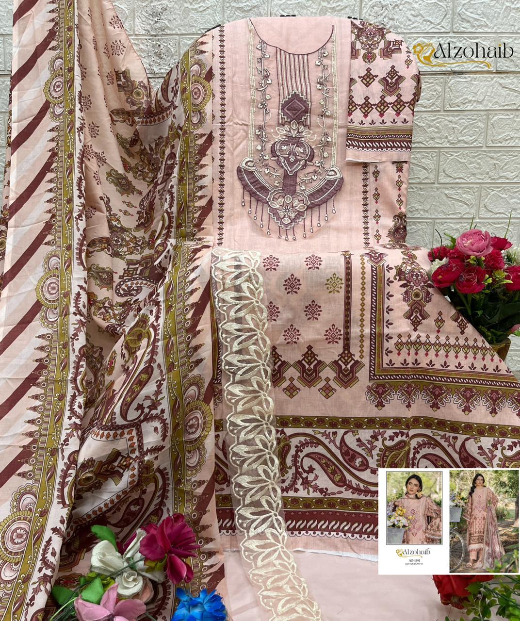 1392 Aamina Vol 2 Al Zohaib Pure Cotton Pakistani Salwar Suits