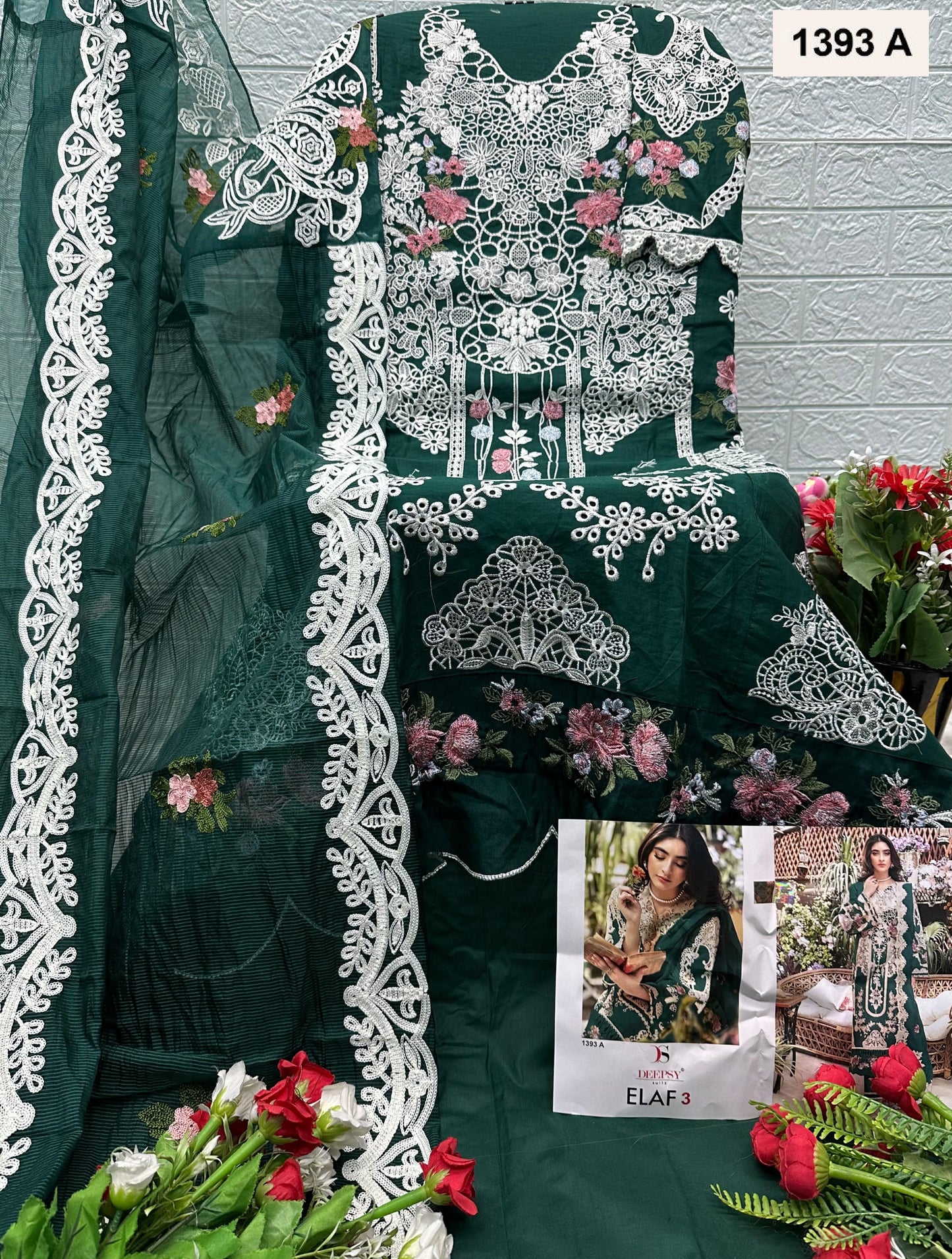 1393-A Elaf 3 Deepsy Pure Cotton Pakistani Salwar Suits