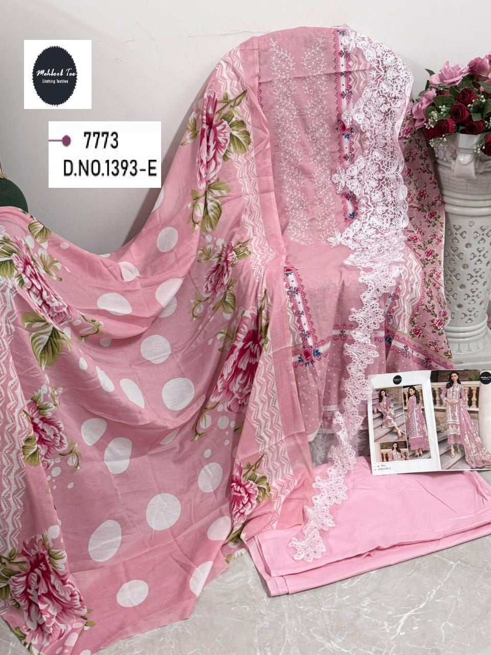 1393-E Mehboob Tex Embroidery Pakistani Patch Suits