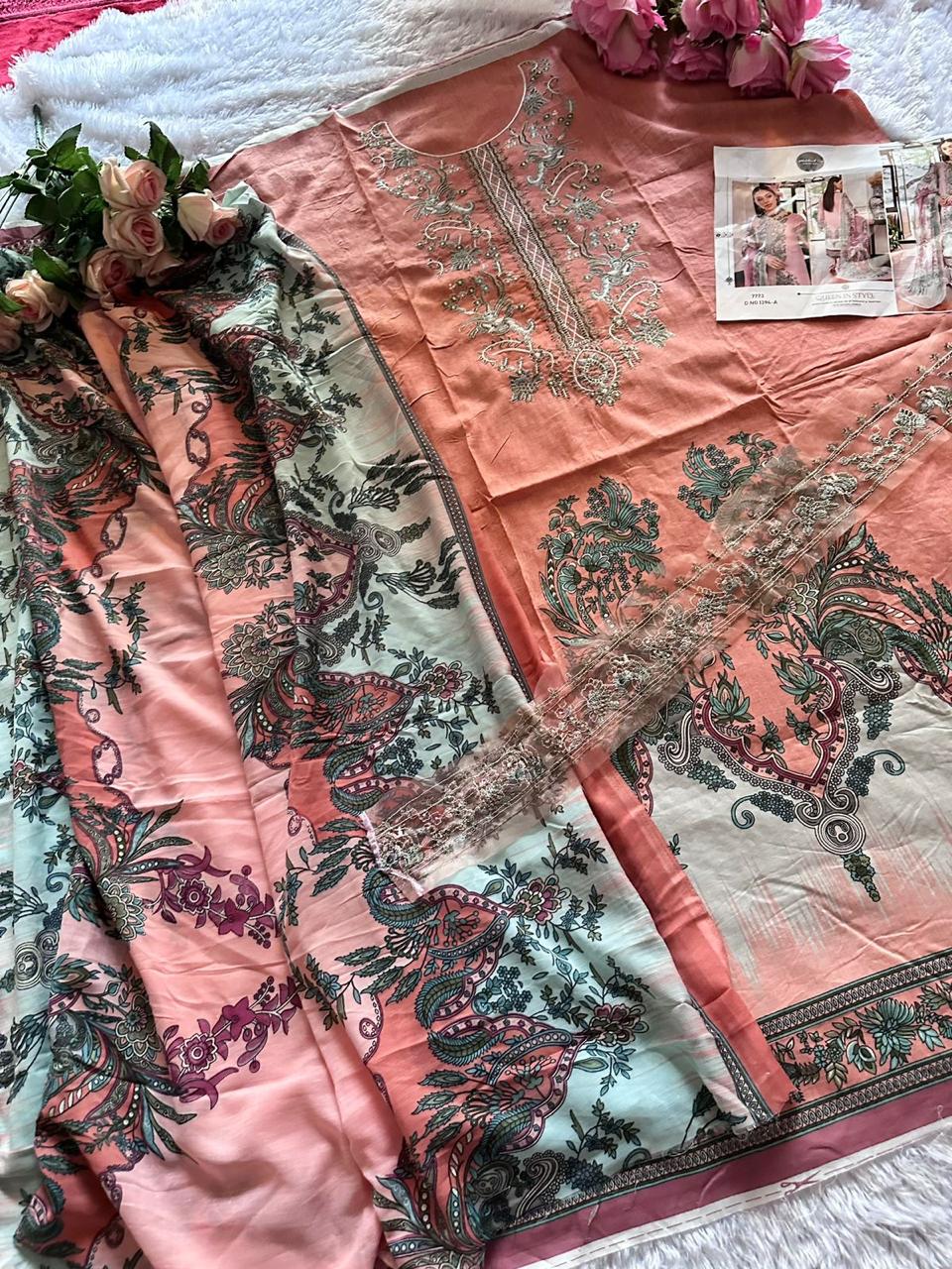 1394A Mehboob Tex Embroidered Pakistani Salwar Suits