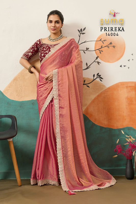 14004 Prireka Suma Designer Nc Moss Sarees