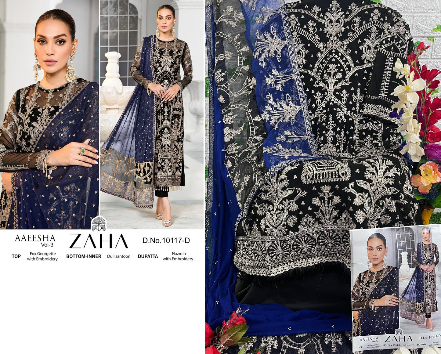 10117-D Zaha Pakistani Salwar Suits