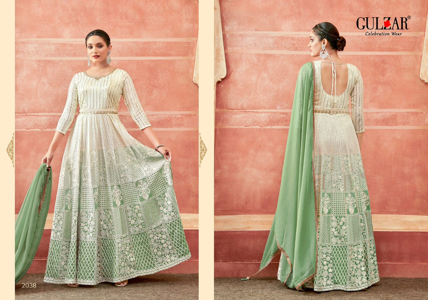 2038 Falguni Gulzar Gown Dupatta Set