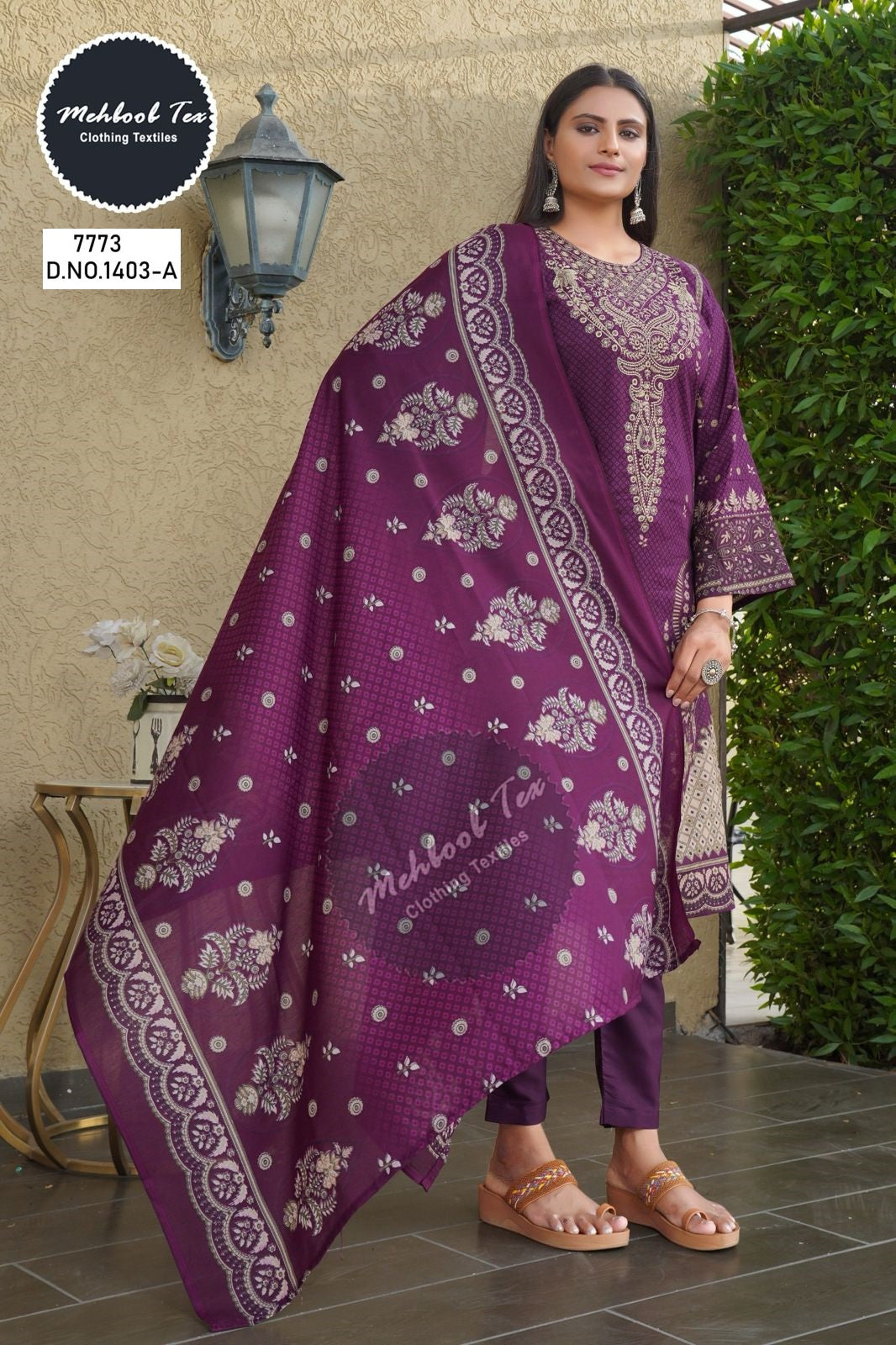 1403A Mehboob Tex Embroidery Karachi Unstitched Suits