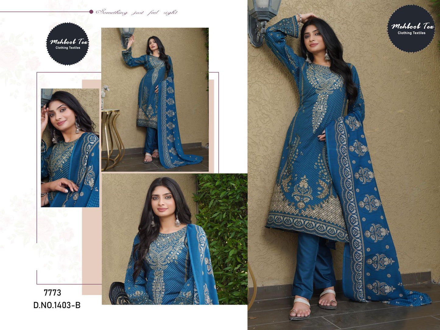 1403B Mehboob Tex Embroidery Karachi Unstitched Suits