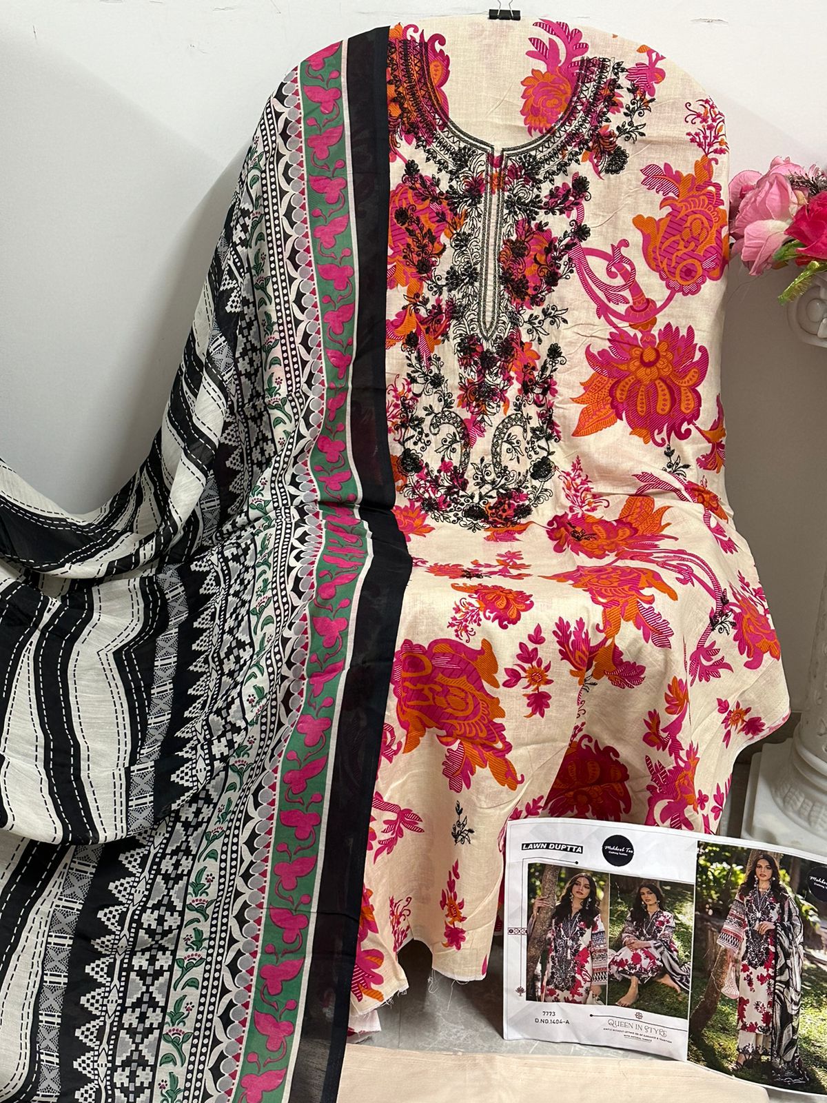 1404A Mehboob Tex Cambric Cotton Pakistani Salwar Suits