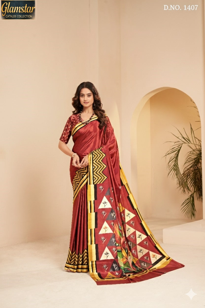 1407 Glamstar Hypnotex Malai Silk Sarees
