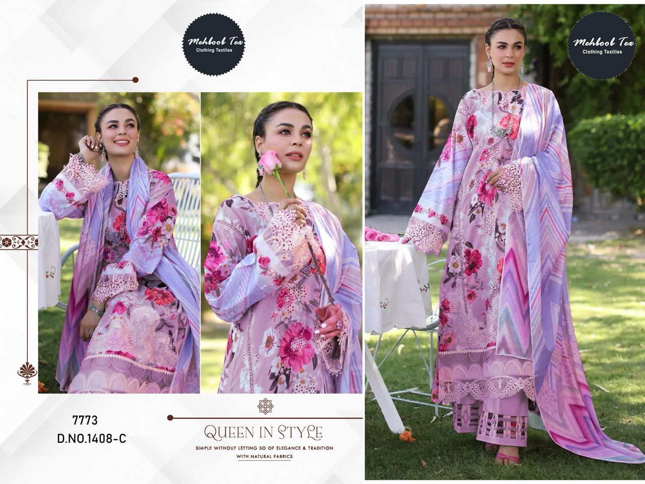 1408C Elaf Chikankari Vol 2 Mehboob Tex Embroidery Pakistani Salwar Suits