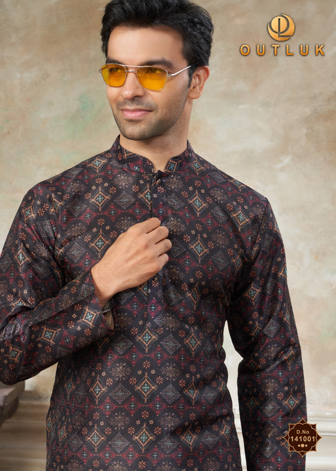 141001 Vol 141 Outluk Premium Silk Mens Kurta Pyjama