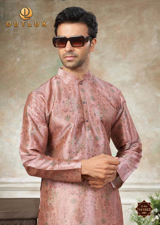 141002 Vol 141 Outluk Premium Silk Mens Kurta Pyjama