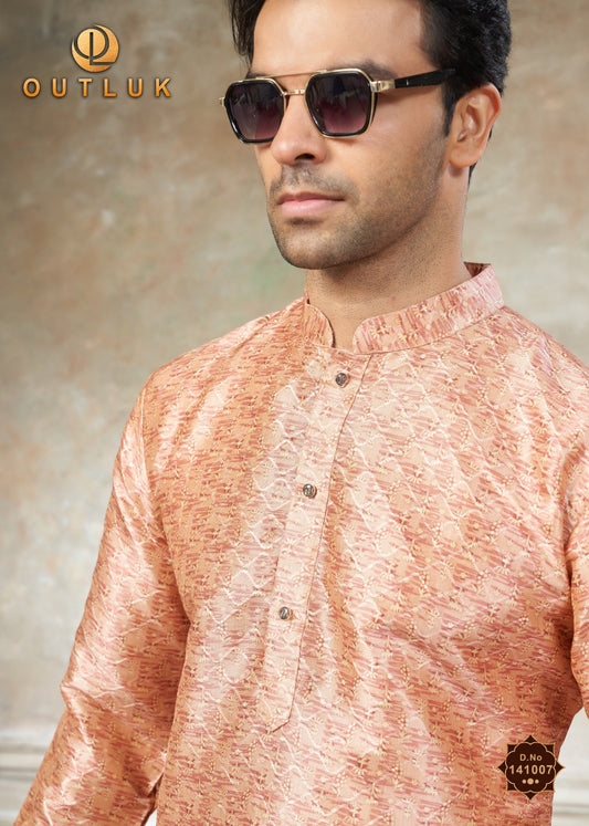 141007 Vol 141 Outluk Premium Silk Mens Kurta Pyjama