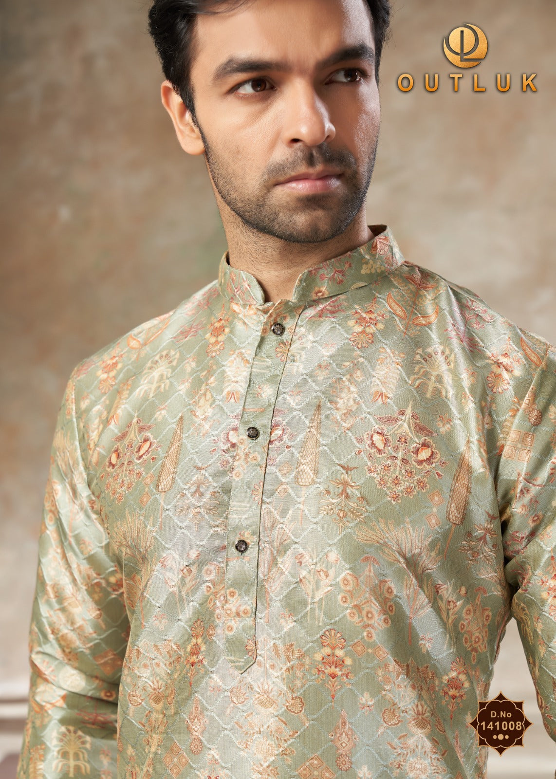 141008 Vol 141 Outluk Premium Silk Mens Kurta Pyjama