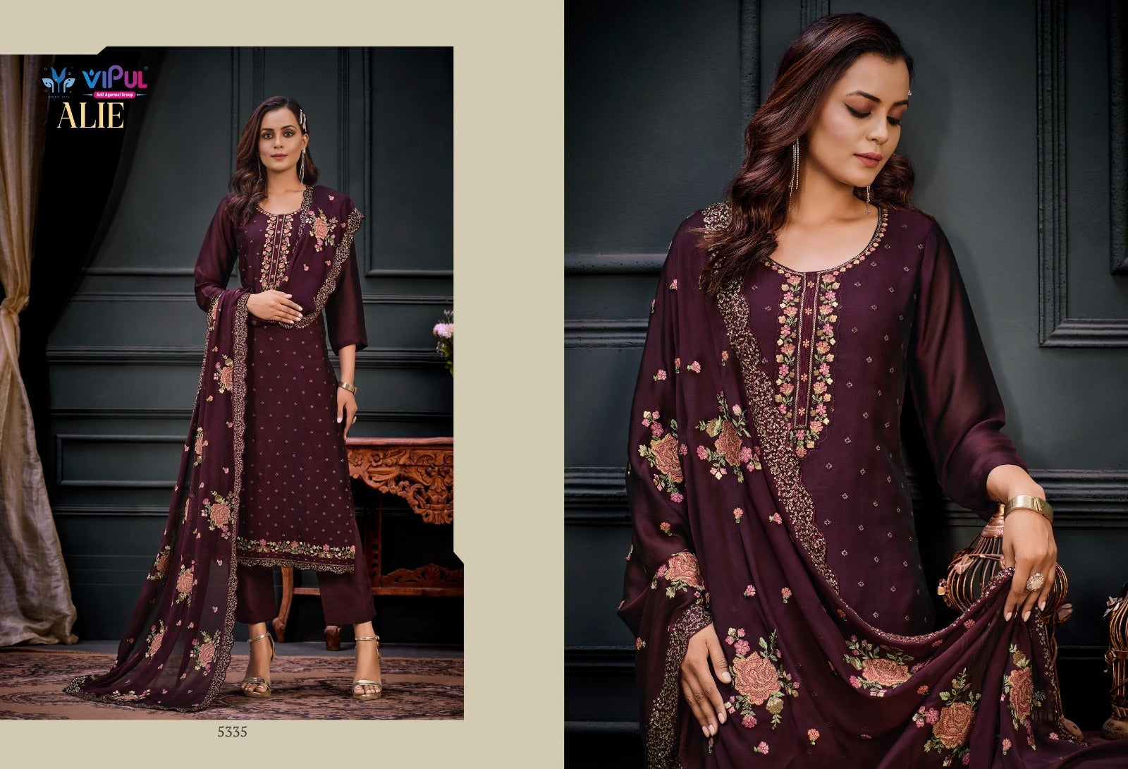 5335 Alie Vipul Unstitched Suits