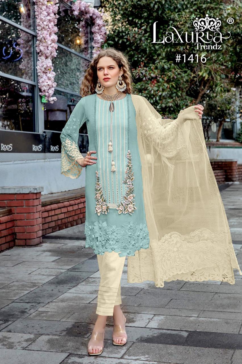 1416 Sky Laxuria Trendz Handwork Pakistani Readymade Suits